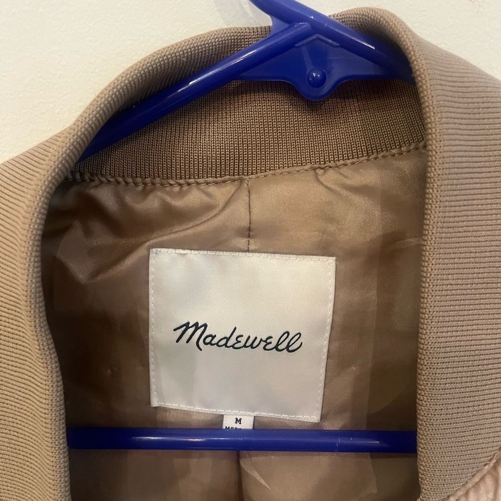 dust rose velvet madewell bomber jacket - Picture 3 of 3